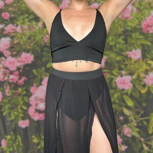 Black Sheer Skirt Set – Size XS